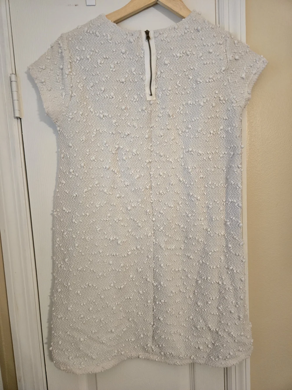Zara Girls Cream Textured Shift Dress Size 13/14